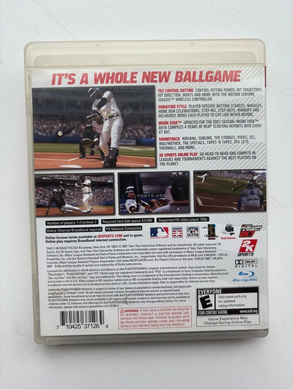Sony PlayStation 3 Major League Baseball 2K7 - White, Black, Red